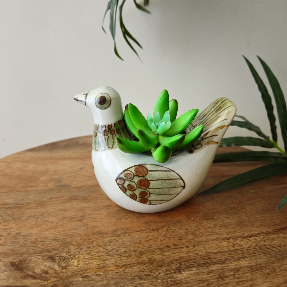 Tonala Mexico Bird Vessel Planter Ken Edwards Vintage